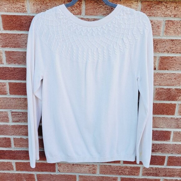 Talbots Cashmere Blend Sweater Women's Size Large White Soft Knit Pullover - Picture 2 of 6